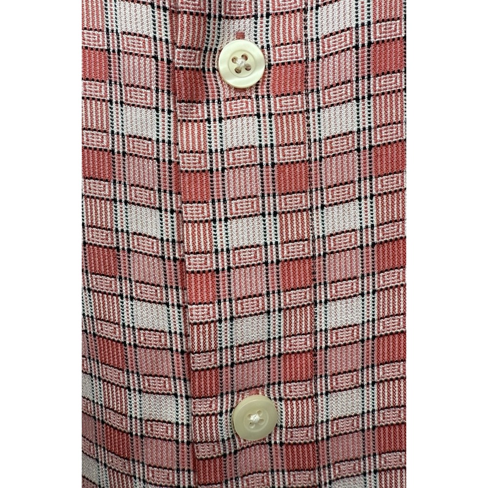 Tommy Bahama Men's XL Red White Plaid Short Sleeve Button Down 100% Silk - Picture 3 of 9